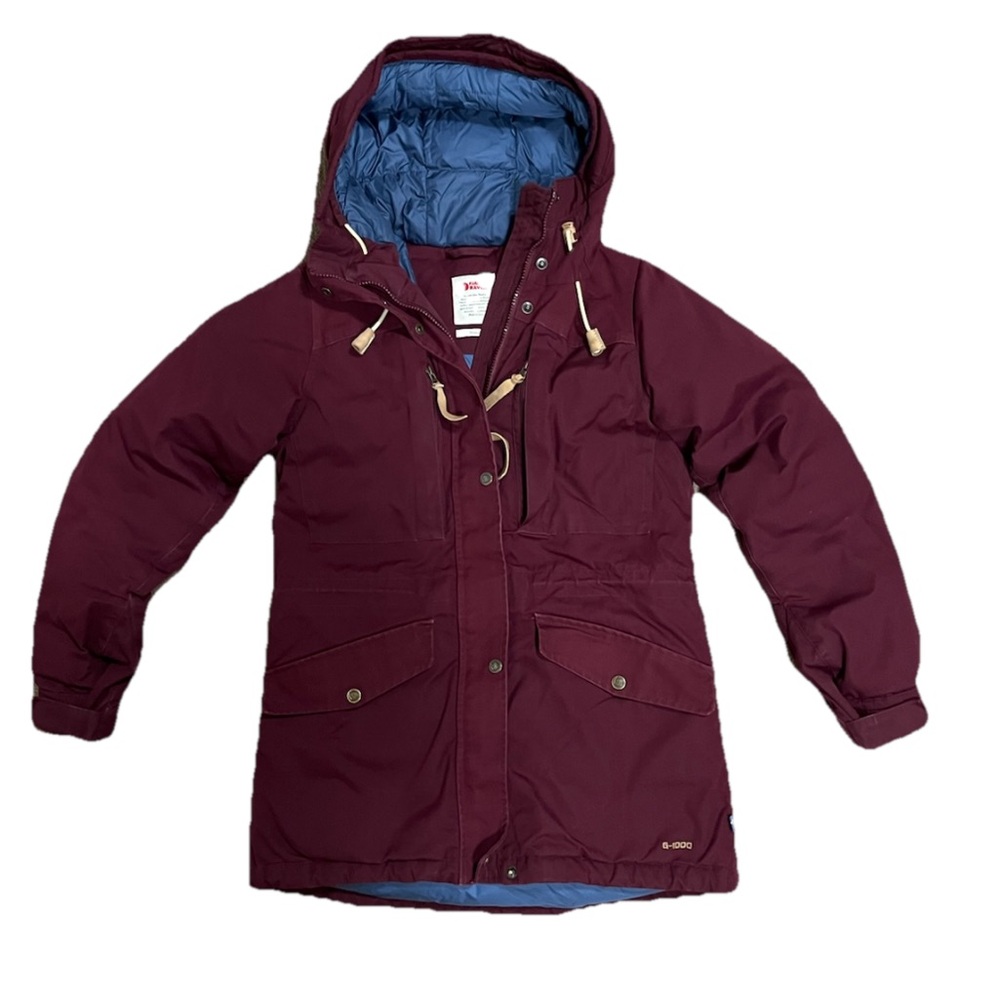 Fjallraven Singi Parka Women's Small Dark Garnet Maroon Winter Jacket G-1000